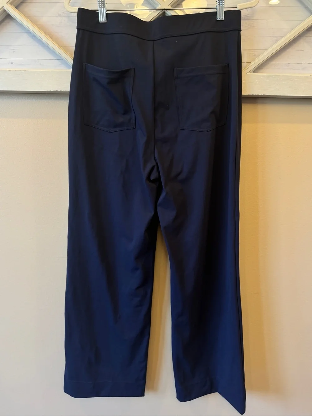 Halara DayStretch High Waisted Wide Leg Pants Mens Womens L Workleisure Navy NWT